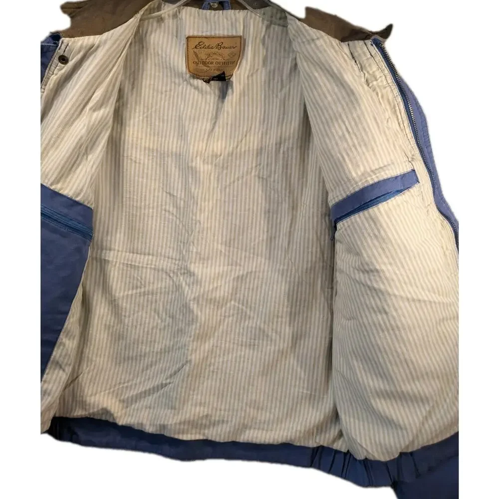 Eddie Bauer Vintage Chore Coat, Barn Jacket Leather Collar Utility Workwear - Picture 7 of 14